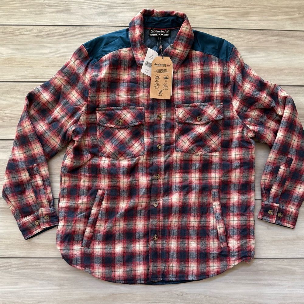Avalanche Men Regular Fit Long Sleeves Checkered Casual Shirt Navy Large NWT - Picture 4 of 8